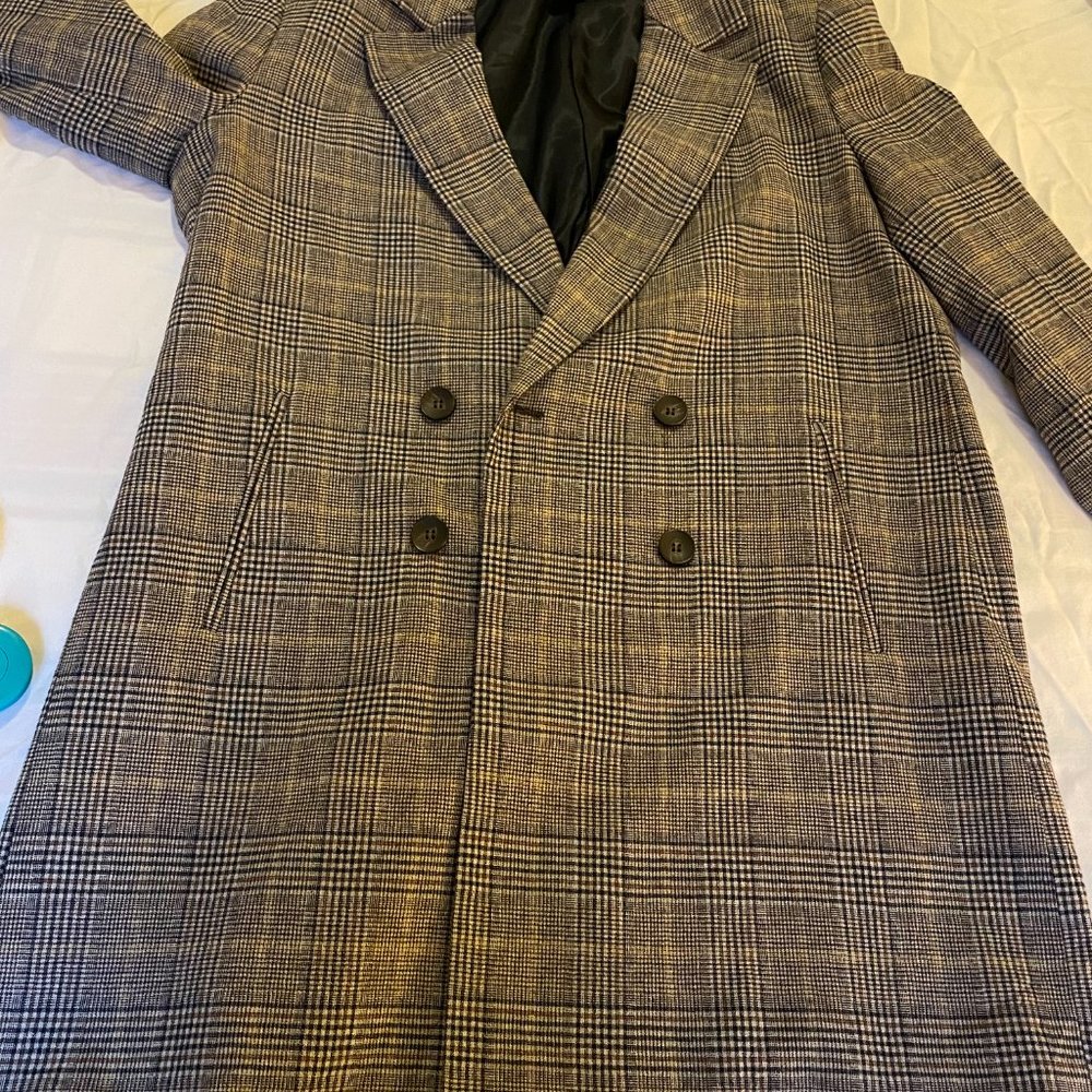 Zara Basic Long Plaid Jacket - image 5